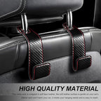 2 PCS Car Seat Headrest Hooks, Microfiber Leather Hanger Holder Hook for Hanging Purse and Bag, Universal Vehicle Back Seat Organizer Hook for Grocery Bag Handbag Coat (Carbon Fiber)