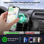 Wireless Charger Magnetic Vent Phone Mount Compatible with 2015-2020 Ford F-150, 2017-2021 Super Duty & 2018-2021 Expedition Metal Phone Holder Cradles Bracket Stand for All Smartphone