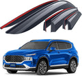 Goodyear Shatterproof Window Deflectors for Hyundai Santa Fe 2019-2023, Tape-on Rain Guards, Window Visors, Vent Deflector Visor, Car Accessories, 6 pcs. - GY008792