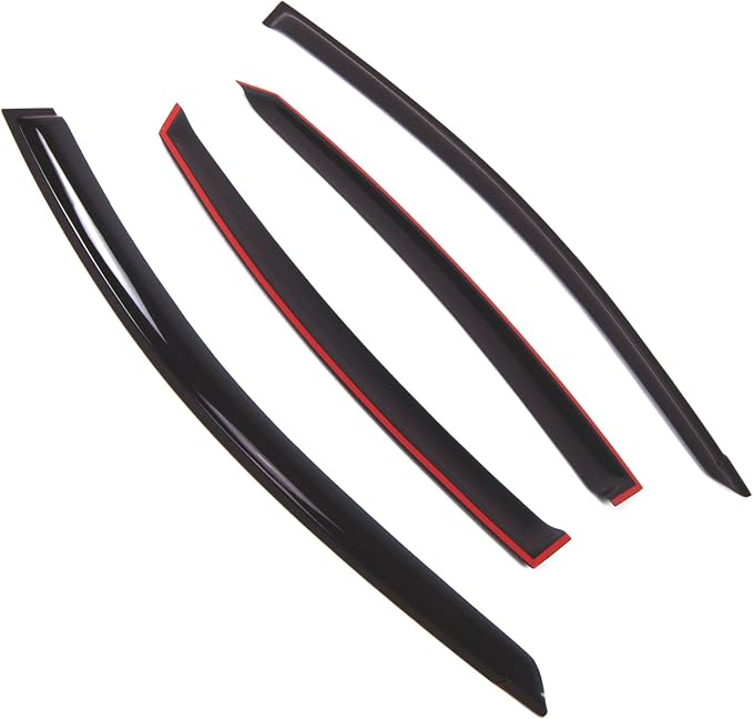 Outside Mount Window Vent Visors Rain Guards Compatible with Hyundai Accent 2011-2017 | Side Window Wind Deflectors Rain Shields | Black Tinted, 4 Pcs Set, BGWV-691