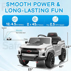 Licensed Chevrolet Colorado Electric Car for Kids, 12V Ride on Toys for Toddlers with Remote Control, Battery Powered Electric Car Ride On Vehicle w/Bluetooth, Soft Start, LED Lights - White