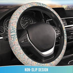 Elastic Steering Wheel Cover Car Accessories Cute Universal 15 Inch Absorbing Sweat Non-Slip Breathable for Woman - Pink Flowers