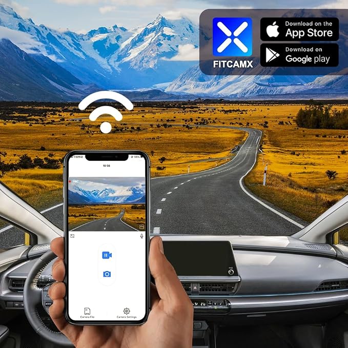 Front 2K+Rear 1080P Dash Cam Adapts for Toyota Prius 2023-2026 & Prime Plug-in Hybrid (XW60), OEM Style, Dual HD Video, Built-in WiFi & APP, Loop Recording, G-Sensor, Easy to Set, 64GB Card