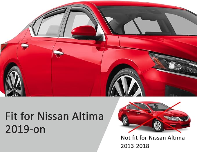 Voron Glass in-Channel Extra Durable Rain Guards for Nissan Altima 2019-2026, Window Deflectors, Vent Window Visors, 4 Pieces - 200914