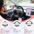 Black Car Steering Wheel Cover, Slip-Proof Breathable Comfort PU Leather Cute Universal Protector Cars Interior Accessories for Women Girl Fit Most Vehicle (Black)