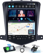 8 Core+4G RAM Android 13 Car Radio for Chevrolet Chevy Cruze 2009-2015: 10.4 Inch Touch Screen Tesla Style Stereo with CarPlay Android Auto 5G WiFi GPS Bluetooth FM/RDS SWC Backup Camera +Mic
