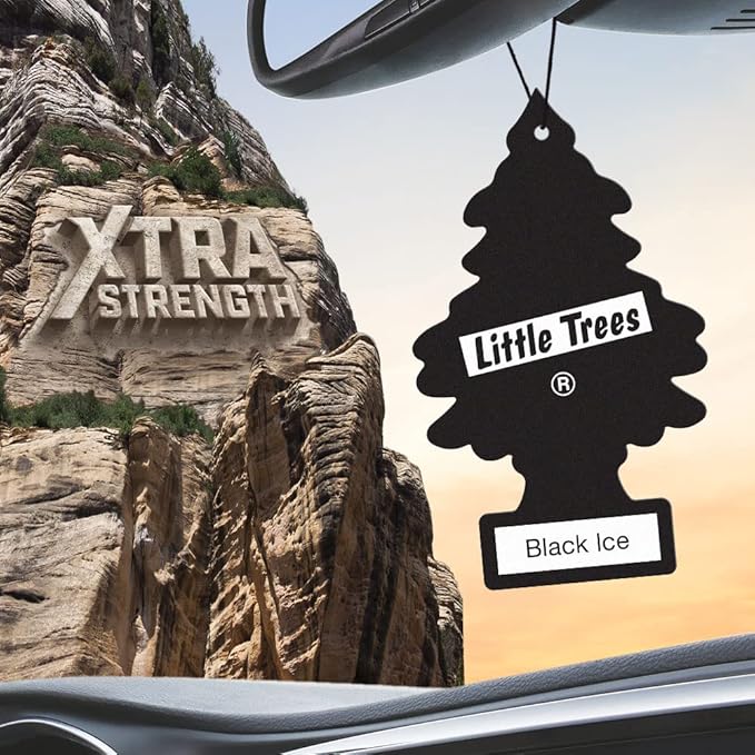 Car Air Freshener | Xtra Strength Provides Long-Lasting Scent for Auto or Home | Extra Boost of Fragrance | Black Ice, 24 Air Fresheners
