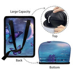 Butterfly Moon Cloud Galaxy Print Car Trash Can with Lid, Leak Proof Auto Trash Bag Hanging Vehicle Garbage Can Multipurpose Storage Container for Back Seat Road Trip