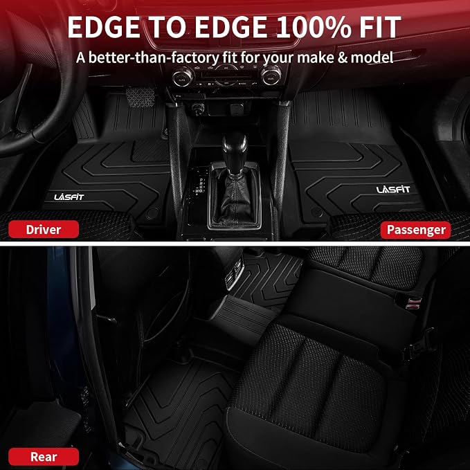 Floor Mats Fit for Mazda CX5 2025 2024 2023 2022 2021 2020 2019 2018 2017 Custom Fit TPE All Weather Floor Liners 1st & 2nd Row Car Mats for Mazda CX-5, Black