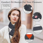 2PC Women Men Heated Scarf,Portable Heating Pad with 5000mAh Power Bank,Rechargeable Fast Heated Neck Wrap with 3 Temperature Settings,Electric Neck Heating Scarves for Office Outdoor Winter Warm Gift