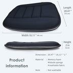 Car Seat Cushion Pad for Driving, Chair Cushion for Office/Truck with Memory Foam, Seat Cushion Comfortable and Durable Black 2" Thick