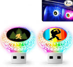 2 Pcs Bigfoot USB LED Car Interior Atmosphere Lamp, Portable Multi-Color Mini LED Night Light Auto Ambient Lighting, Universal Vehicle Interior Decor Car Accessories Bigfoot Gifts for Women Men