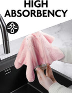 Microfiber Cleaning Cloth Roll -90 Pack, Tear Away Microfiber Towels, 12" x 12", Reusable, Washable, Scratch Free, Ultra Absorbent Dishcloth for All-Around Cleaning Supplies (Pink)