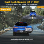 2160P+Rear 1080P Dash Cam Adapts for Dodge Hornet 2023 2024 2025 GT R/T Plus (HD2-D5410), OEM Look, Dual HD Video, Built-in WiFi & APP, Loop Recording, G-Sensor, Easy to Set, 128GB Card