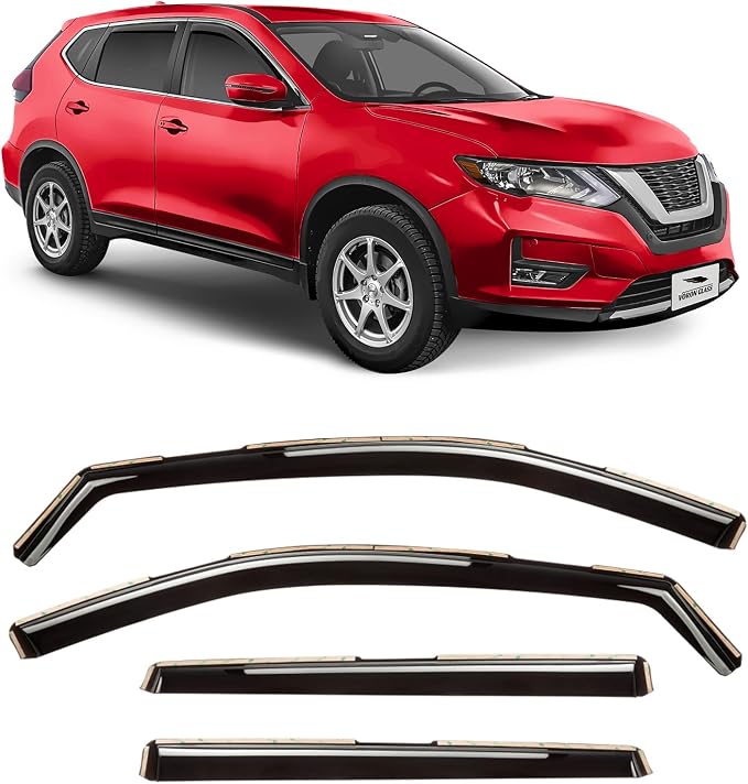 Voron Glass in-Channel Extra Durable Rain Guards for Nissan Rogue 2014-2020 SUV, Window Deflectors, Vent Window Visors, 4 Pieces - 220104