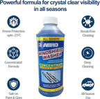 Windshield Washer Concentrate - 473ml, 2-in-1 All-Season Cleaner & Anti-Freeze, Up to -25°F (-31.5°C) Freeze Protection, Streak-Free Cleaning, Bug and Tar Removal