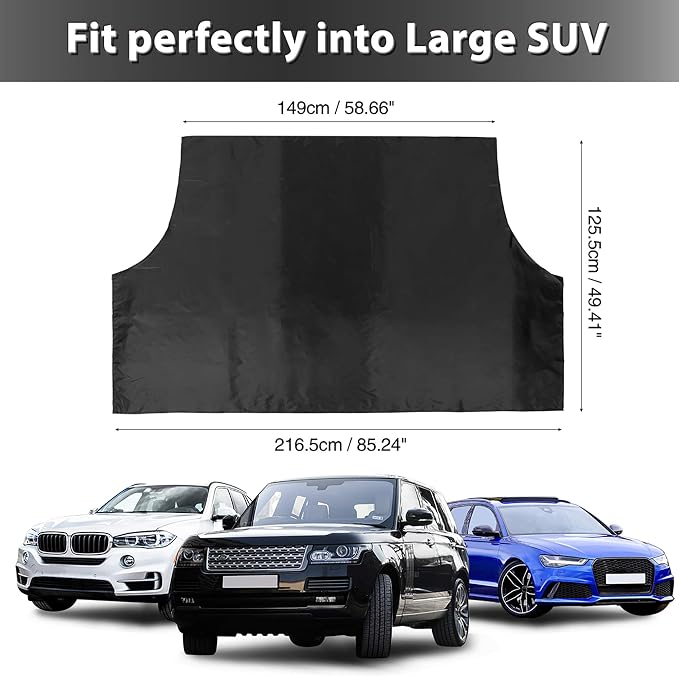 210T Magnetic Auto Car Snow Windshield Cover Frost Ice Guard Sun Shade Waterproof Windshield Protector for Most Vehicle Truck Van SUV 85.2X 49.2 Inches