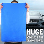 6 Pack Premium Shammy Cloth for Car Drying, 26”x17” Chamois Towel for Car, Super Absorbent Shammy Towel for Car, Reusable Soft Car Drying Towels
