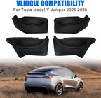 Door Pocket Liners Front & Rear Door for 2025 2026 Tesla Model Y Juniper | car door side organizer tray mat all-inclusive, waterproof TPE material, 4pcs
