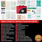 Survival First Aid Kit for Home/Business, Camping Survival Kits | Mini Travel First Aid Kit | Camping Equipment | Small Kits for Car | Outdoor Emergency Survivals Pack - 160pcs