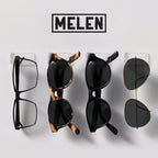 MELEN Adhesive Sunglass Organizer Wall (16-Pack) - Strong and Compact Glasses Holder, Sunglass Holder for Car and Wall - Clear
