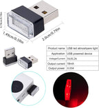 4Pcs Red USB Car Interior Atmosphere Lamps, Universal Mini Led USB Lights for Car Decoration, Lighting