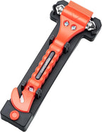 Emergency Escape Tool, Window Breaker and Seatbelt Cutter, Car Safety Hammer with Protective Bracket, Bright Orange, 2 Pack, SW-835