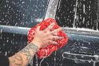 Premium Chenille Microfiber Knobby Wash Mitts - Perfect for Car Washing and Detailing; Scratch-Free, Lint-Free, Double-Sided, Plush, and Absorbent; Red (2-Pack)