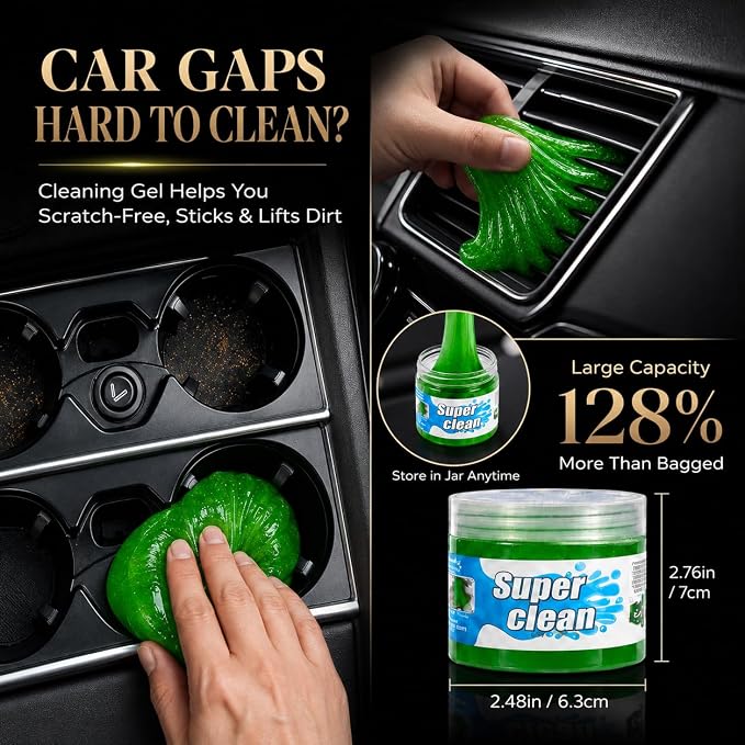 18PCS Car Detailing Kit Upgraded Boar Hair Vent Brush Cleaner | Scratch-Free & Streak-Free,Ultra Fine Crevice Brush,Gel,Glass Brush,Storage Bag;Auto & Home Dual Use Car Lover Gift Kit