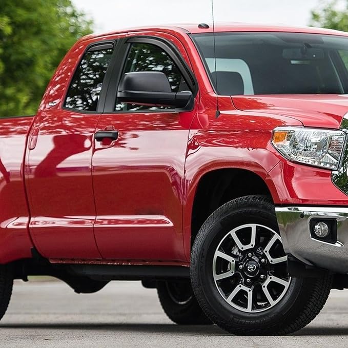 Window Rain Guards Visors Shield for 2007-2021 Toyota Tundra Double Cab, Out-Channel Window Vent Wind Shades Deflectors for 07-21 Tundra Extended Cab