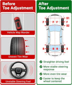 Wheel Alignment Tool for DIY Toe Adjustment, Stainless Steel Toe Alignment Plates Allow Quickly Operation, Easy Way to Check Toe in/Out, Fits Most Cars & Trucks(Patent Design)