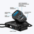 Midland - MXT275 Jeep Branded MicroMobile GMRS Radio - 15 Watts Two-Way Radio with Integrated Control Microphone - Overland Tractors Detachable External Magnetic Mount Antenna - 8 Repeater Channels