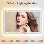 Car Sun Visor Vanity Mirror, 3 Light Modes & 60 LEDs, Rechargeable Dimmable Touch Screen Travel Makeup Mirror,Universal for Truck SUV-Car Accessories Essentials for Women（White）