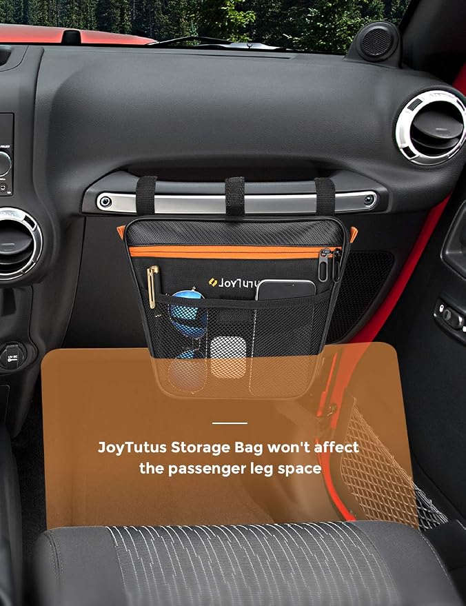 Passenger Grab Handle Storage Bag, Phone Holder Storage Organizer Bag, Multi-Purpose Pouch Organizer Bag Compatible with Wrangler CJ YJ TJ JK JL 1965 to 2026 & JT Gladiator 2020 to 2026 UTV