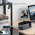 3-in-1 Desk Organizer - Large Desk Cup Holder Clamp, Pencil Holder and Phone Stand - Detachable Anti-Spill Table Cup Holder, Office & PC Gaming Desk Accessories for Cup, Phone and Pen (Black)