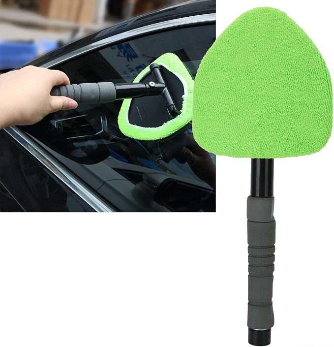Microfiber Car Window Tool Windshield Cleaner Wand Tool with Telescopic and Extendable Handle Auto Inside Glass Wiper Kit