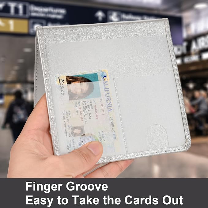 Car Registration and Insurance Holder, Vehicle Glove Box Car Organizer Men Women Wallet Accessories Case for Cards, Essential Document, Driver License, Silver