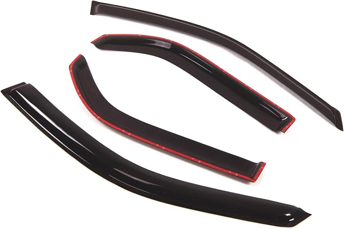WD2-001RM Dark Smoke 4 Pcs Set Window Visor (Outside Mount) Deflector Rain Guard Compatible with 2001-2006 Acura MDX