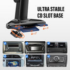 Car CD Slot Mount for Apple CarPlay Screen & GPS, Universal 17mm Ball Joint CD Player Mount, Adjustable Extended Arm, Tool-Free Installation, Stable CD Holder for CarPlay Displays & Navigation