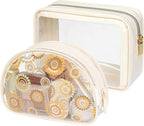 Clear Makeup Bag - TSA Approved Toiletry Bag for Carry-on & Checked Luggage, Water Resistant Car Storage Organizer with Reinforced Seams