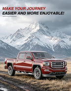 Outside-Mount Window Rain Guards for 2014-2018 Chevy Silverado/GMC Sierra 1500 Crew Cab & 15-19 Silverado/Sierra 2500HD 3500HD, Window Visors Deflector Dark Smoke Vent Shades Car 4-pcs