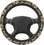Forest Camo Neoprene Steering Wheel Cover Anti-Slip Elastic Comouflage Tree Hunting Steering Wheel Protective Cover 15in Universal Car Accessories Fit Cars, SUVs, Auto