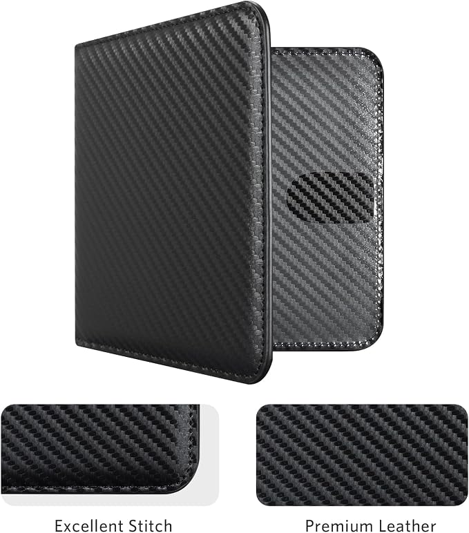 CoBak Car Registration and Insurance Holder - Small and Lightweight Vehicle Glove Box Car Organizer, Auto Truck Comparment Accessories Case for Essential Document, Driver License (Carbon Fiber Black)