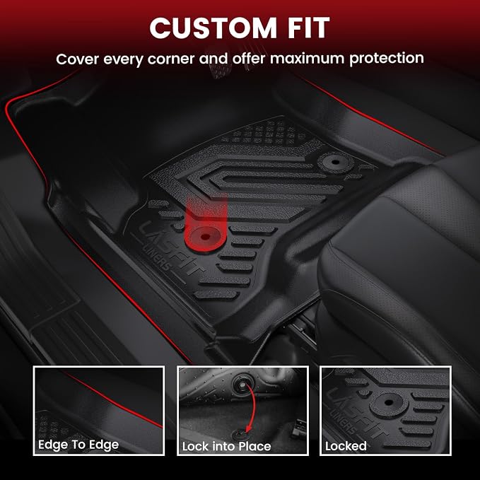 Floor Mats & Cargo Liner 2015-2020 & Only 7/8 Seats (Not for 9 Seats) for Chevrolet Chevy Tahoe/GMC Yukon(Only Yukon, Not Fit Yukon XL), All Weather TPE Custom Fit Car Floor Liners
