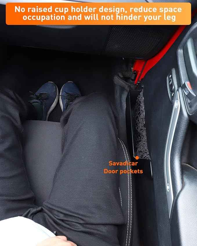 DP5 Front Door Storage Pockets Without Cup Holder, Side Insert Box Organizer for 2011-2018 Jeep Wrangler JK JKU 2/4 Door, Interior Expansion Accessories, Black, 2 PCS