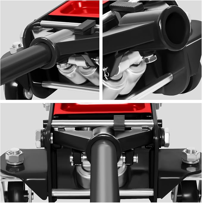 DNA Motoring Floor Jack 4 Ton (8000 lbs) Capacity, Fast Lift Low Profile Hydraulic Trolley Jack, Steel Heavy-Duty Service Car Jack, Lifting Range 4.5"-20", Black, TOOLS-00308-BK