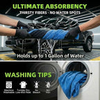 3-Pack Color-Coded Car Drying Towels (48"x24"/14"x24"/10"x10") 1200GSM Dual-Sided Twisted Loop & Coral Fleece - One Pass Save Time, Streak-Free, Scratch-Free for Cars, Trucks, SUVs