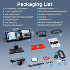 10.26" Portable Apple CarPlay Screen for Car with 4K Dash Cam and 1080P Backup Camera, Wireless Car Play & Android Auto, OTA, GPS Navigation, Voice Control, Mirror Link