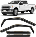 in-Channel Incredibly Durable Rain Guards Compatible with F250 to F550 Super Duty 2017-2022 Crew Cab, Original Window Deflectors, Vent Window Visors, Vent Deflector, 4 pcs.- 617198