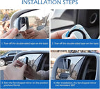 2 PCS Car Blind Spot Mirrors, HD Fan Shaped Glass Frameless Convex Rear View Mirrors, Stick on Adjustable Wide Angle Reverse Assist Mirror, Universal for Car SUV and Truck (Transparent)